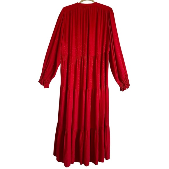 Anthropologie Maeve Wendy Red Tiered Maxi Dress Size 1X - Picture 7 of 16